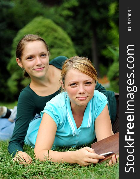 Student Reading in a public park