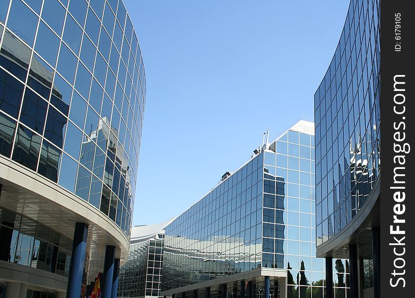 Modern building in the business area