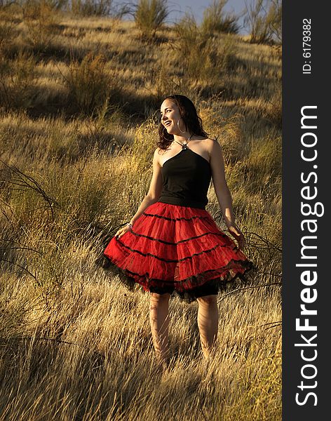 Girl With Red Skirt