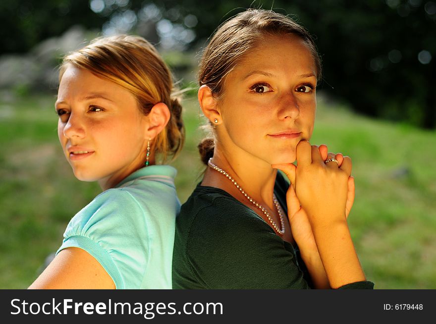 Best Friends in a public park