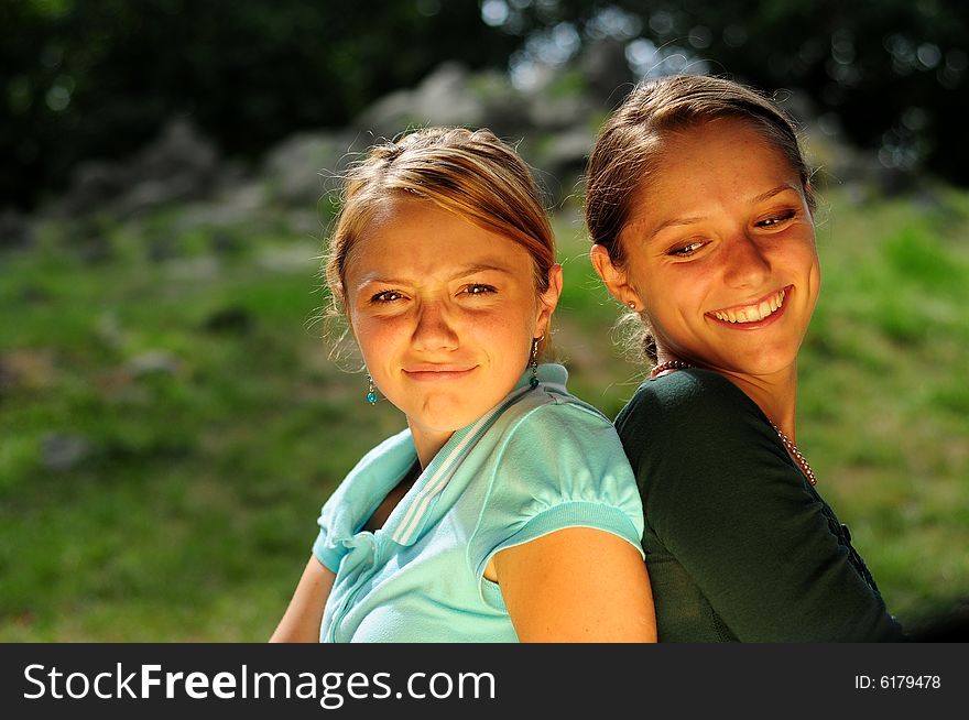 Best Friends in a public park