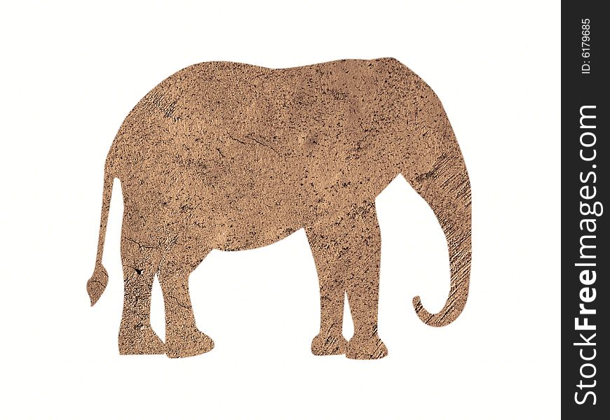 Isolated african terra stone elephant shape. Isolated african terra stone elephant shape