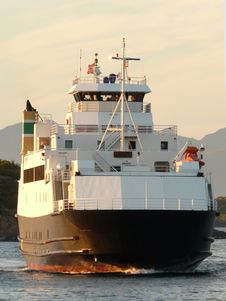 Lofoten S Ferry At Midnight Stock Images