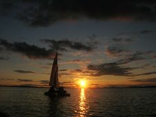 Sailboat At Sunset Stock Photography Sailboat At Sunset Stock Photography