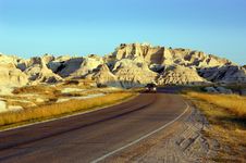 Driving Through The Badlands Royalty Free Stock Images Driving Through The Badlands Royalty Free Stock Images