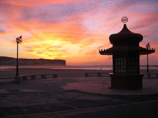 Sunset At Foz Do Arelho Stock Photography