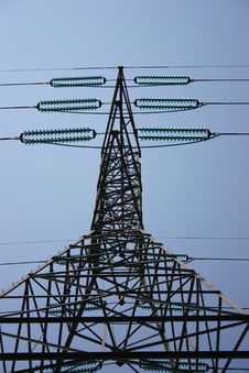 High Tension Wires And Tower Royalty Free Stock Photography