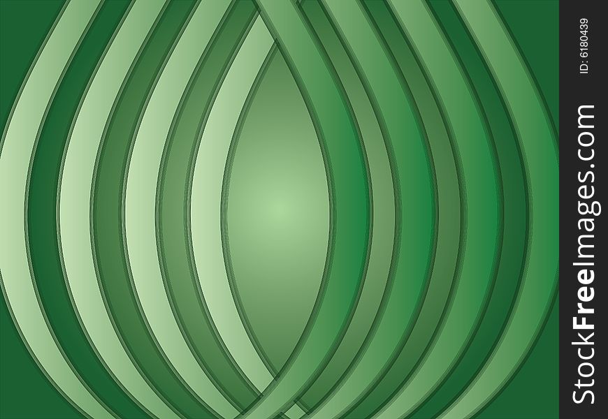 A vector illustration of a pattern of green ribs