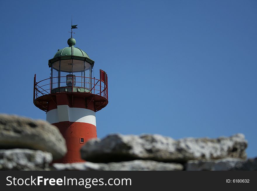 Red and white lighthouse from Gotland