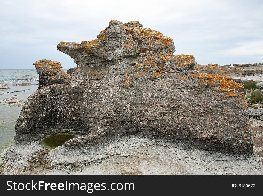 Boulders and shoreline