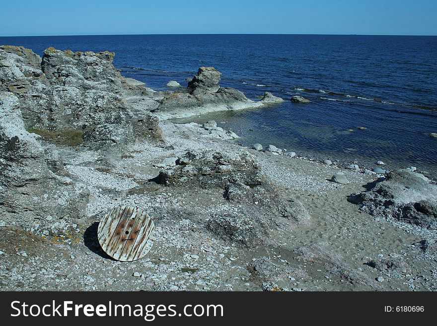 Seashore, gotland, rocks and the sea. Seashore, gotland, rocks and the sea