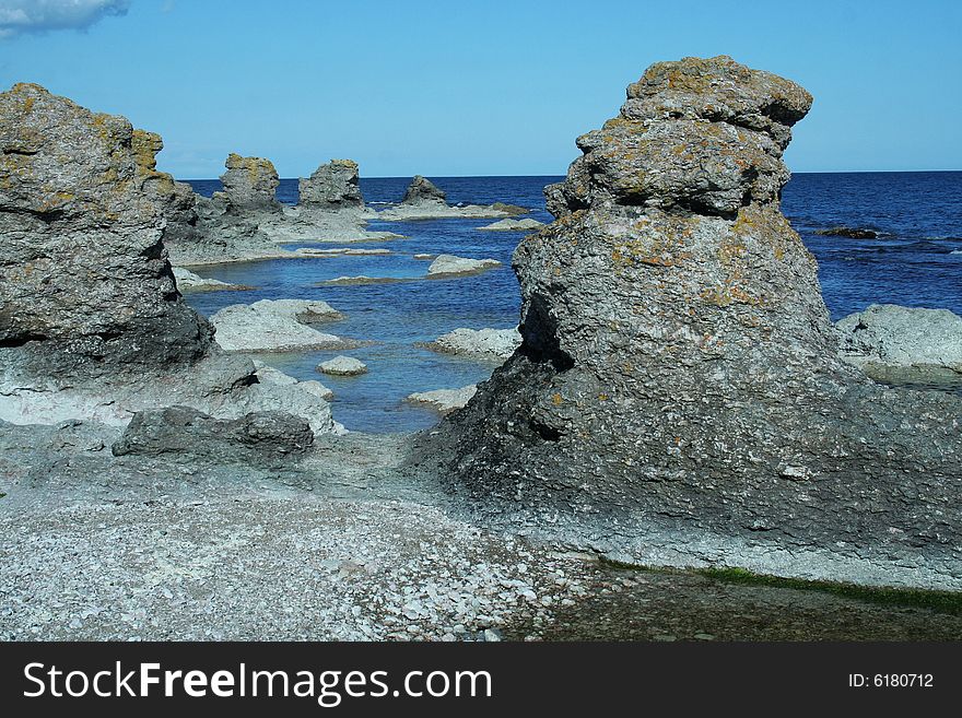 Geological forms from seaside, gotland