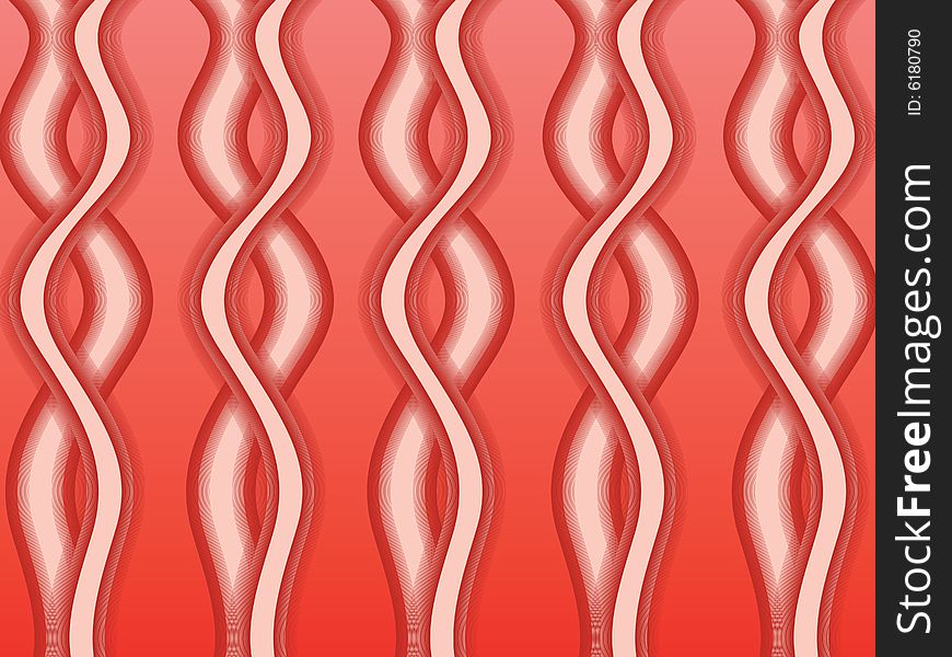 A vector illustration of a red streamer pattern. A vector illustration of a red streamer pattern
