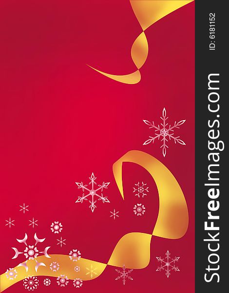 Abstract New Year background with snowflakes...isolated over red