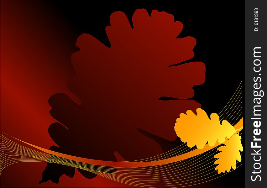 Silhouettes of leaves,autumn background