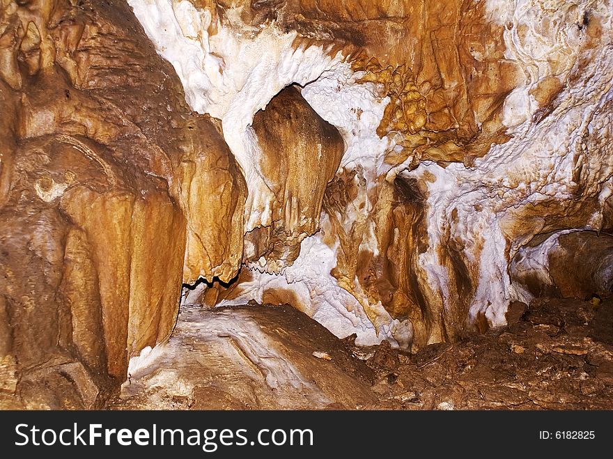 Texture Of Stalctites In A Cave