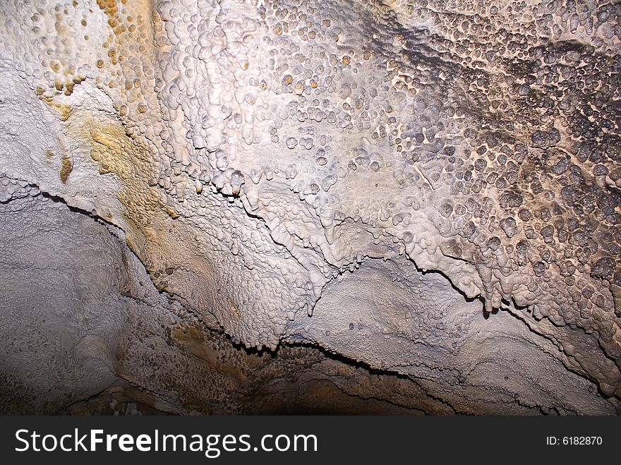 Texture of stalctites in a small cave. Texture of stalctites in a small cave