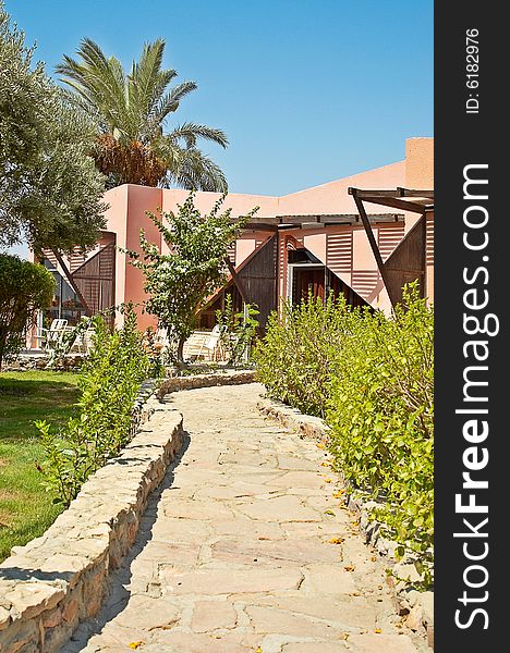 Modern building at the resort in tropical country. Modern building at the resort in tropical country.