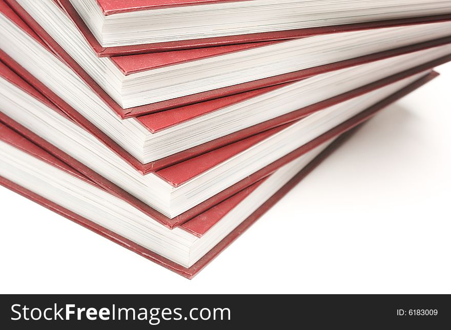 Stack of Books Isolated on a White Background.