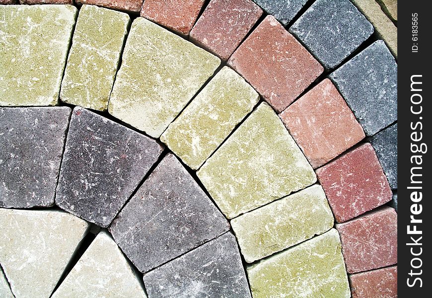 Tiled paving stones colorful pattern