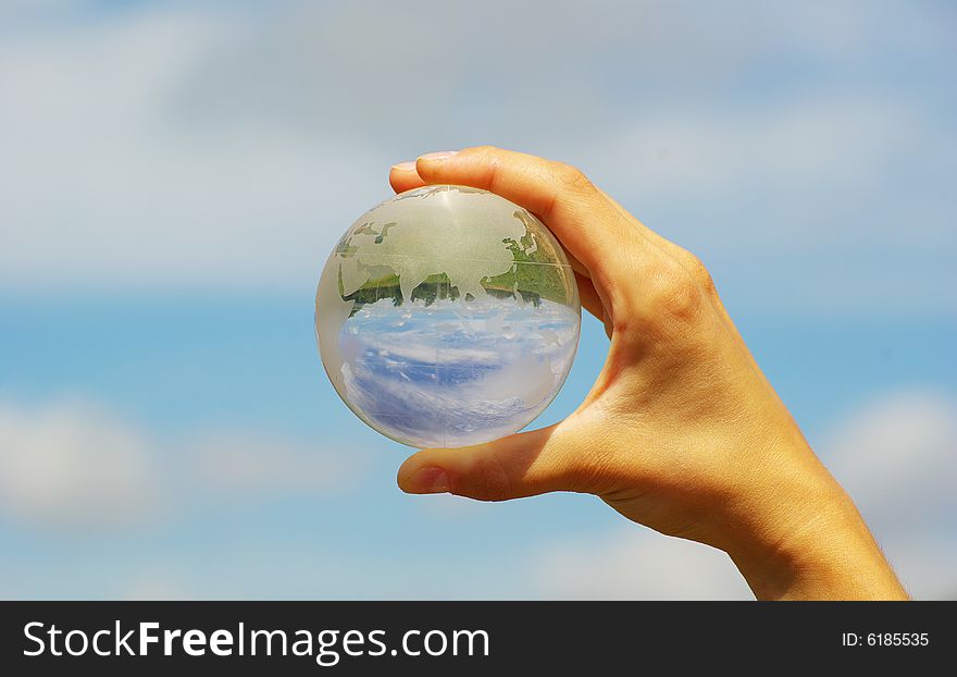 Globe on the human hand