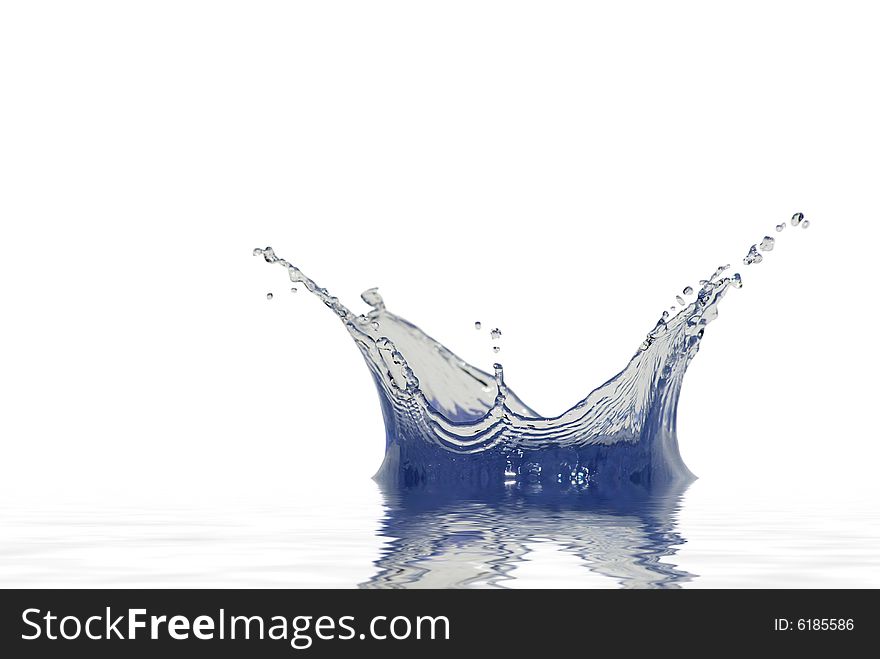 Sparks of blue water on a white background. Sparks of blue water on a white background