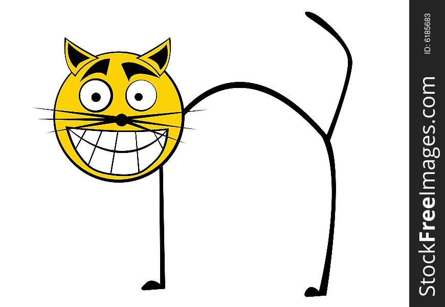 Cartooned smiling cat