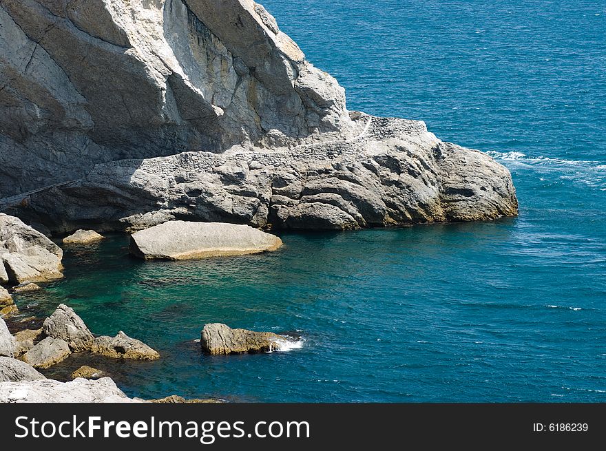 Landscape shot of hill and sea. Landscape shot of hill and sea