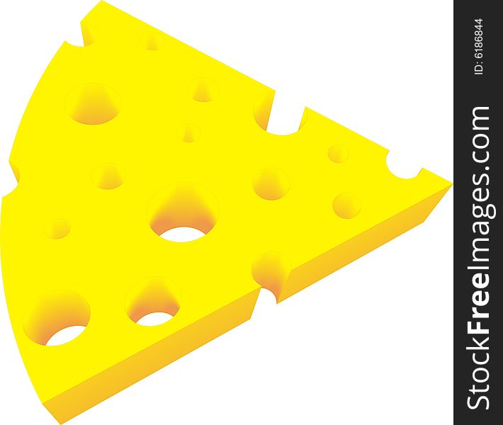 A small piece of yellow cheese. A small piece of yellow cheese