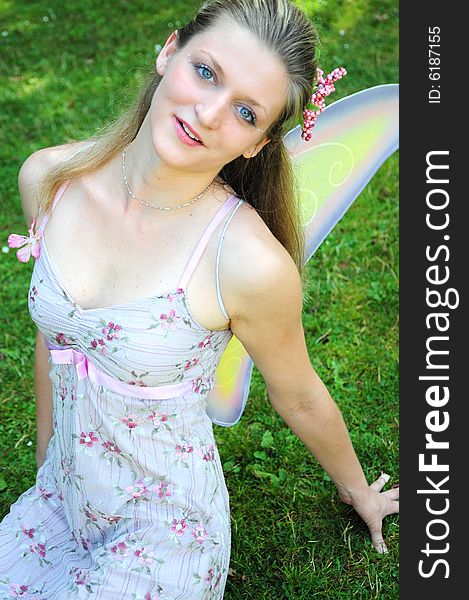 Beautiful young woman dressed as a fairy. Beautiful young woman dressed as a fairy.