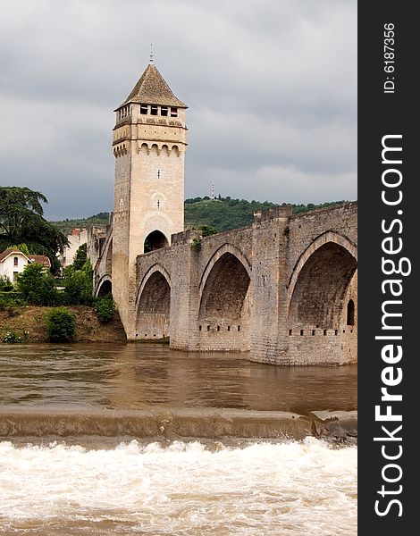 Bridge over trouble water (Valetre in Cahors town, France, Lot River)
