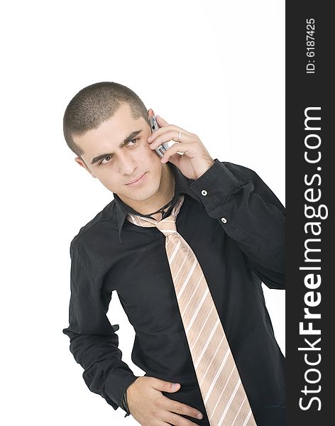 Young man with cell phone. Young man with cell phone