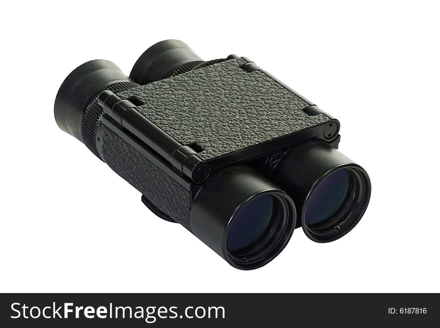 Camouflage binocular on white background