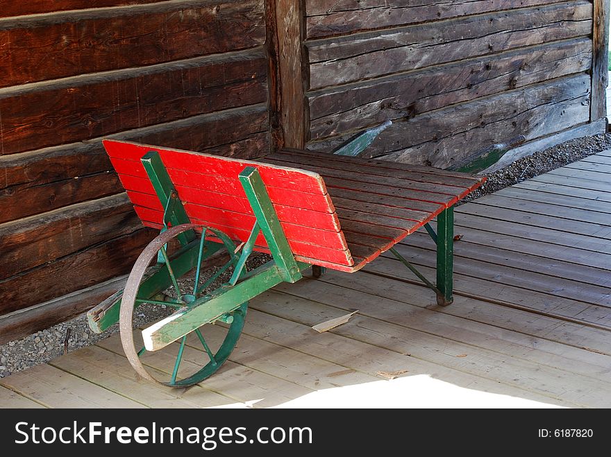 One wheel cart in Fort Edmonton Park Edmonton Alberta Canada