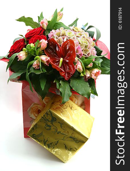 Gift box bouquet