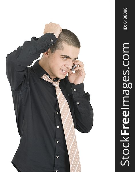 An young man with cell phone