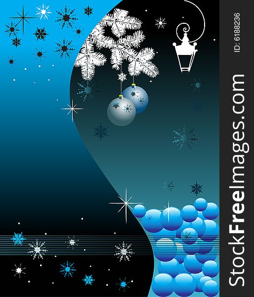 Winter card with snowflakes