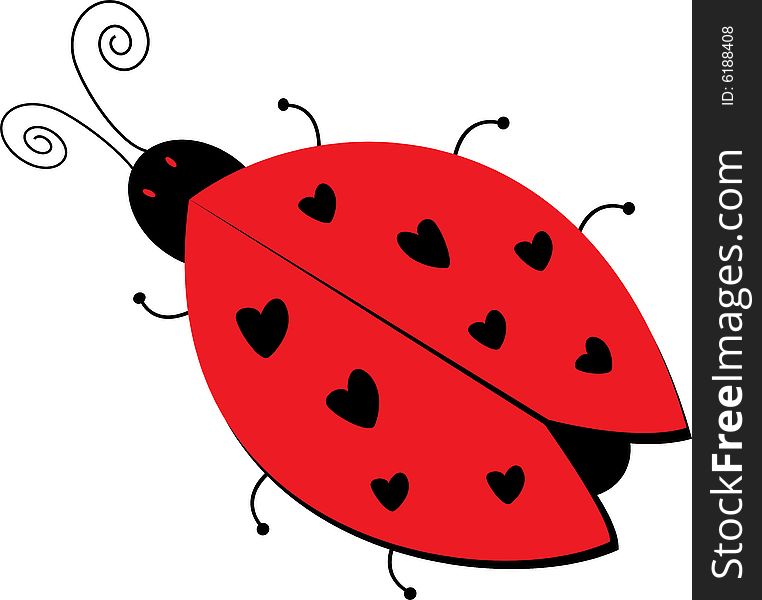 Ladybug With Heart Shaped Spots