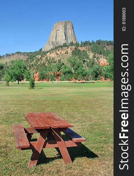 Picnic Table By Devil S Tower Monument