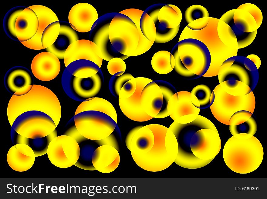 Abstract background with colored spheres