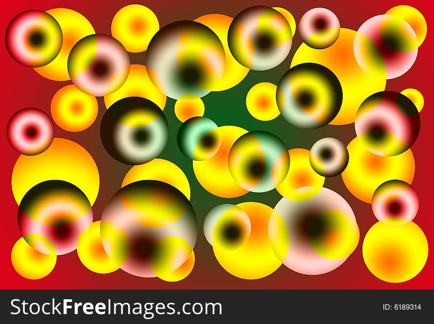 Abstract background with colored spheres