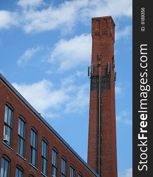 A very old brick chimney