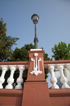 Street Lamp On Balustrade Stock Image Street Lamp On Balustrade Stock Image