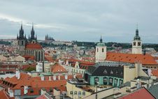 View Of Prague In Overcast Day Stock Images View Of Prague In Overcast Day Stock Images