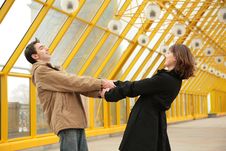 Boy And Girl Hold Each Other For Hands Stock Photography Boy And Girl Hold Each Other For Hands Stock Photography