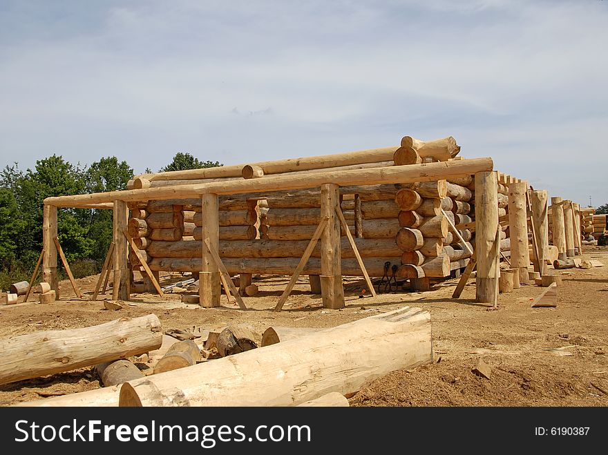 A New Log Home being Constructed. A New Log Home being Constructed