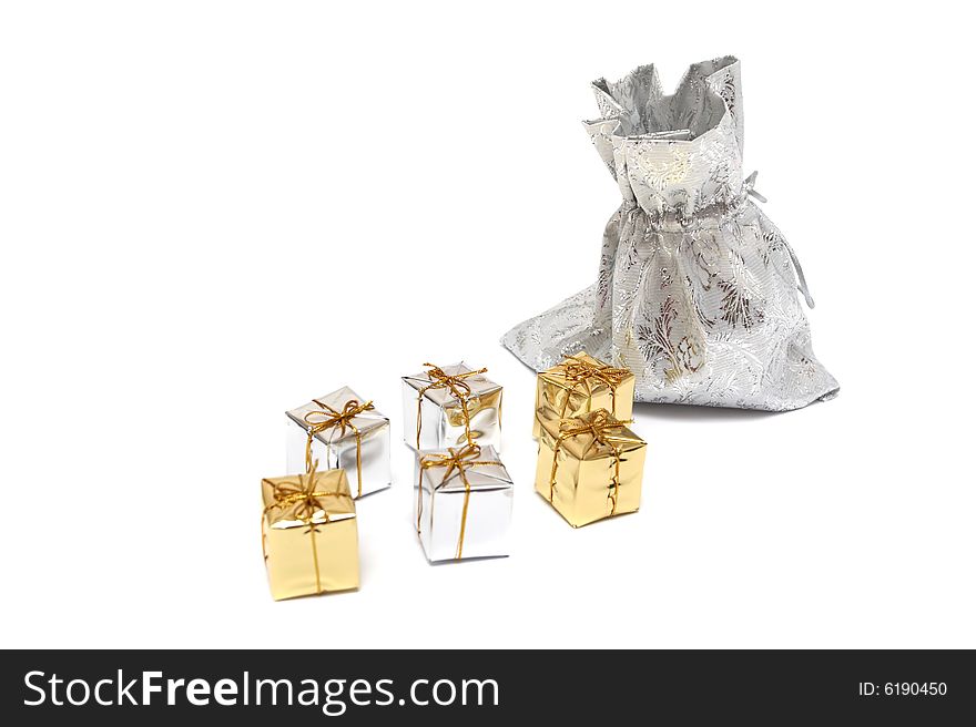 The gifts on a white background