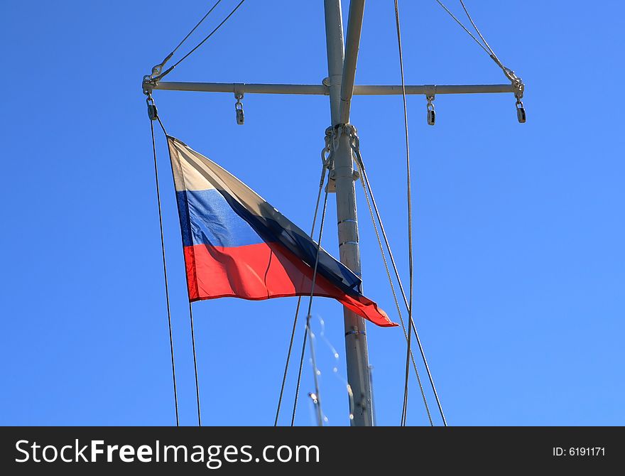 Flag of Russia waving in the wind