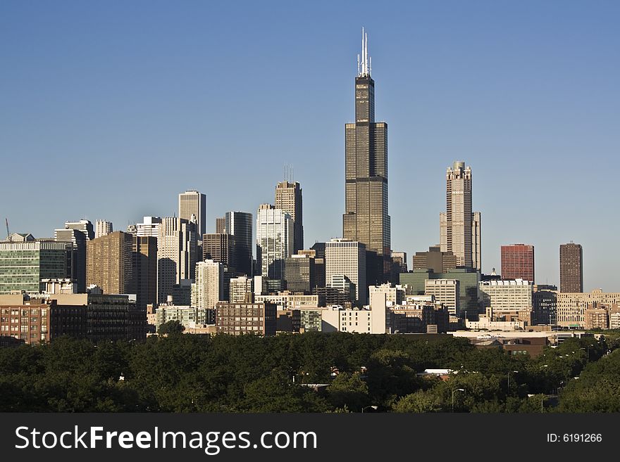 Chicago seen from the west side