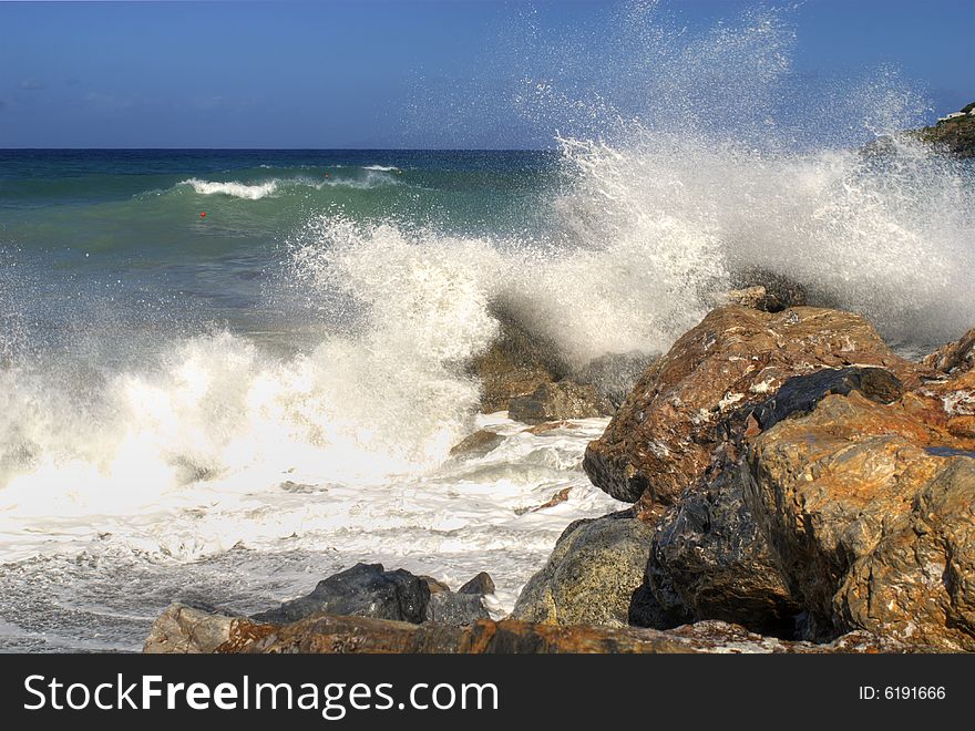 Waves reef sea seascape colors. Waves reef sea seascape colors